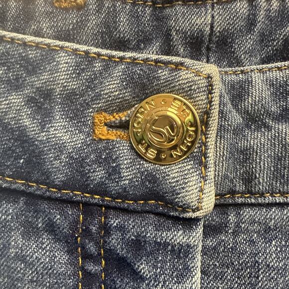 St John Sport by‎ Marie Gray Blue Denim Jeans VTG High Rise Straight Leg Size 10 - Picture 4 of 16